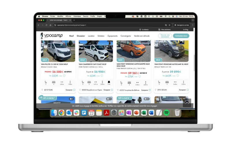 Annonces de vans aménagés sur Ypocamp.fr